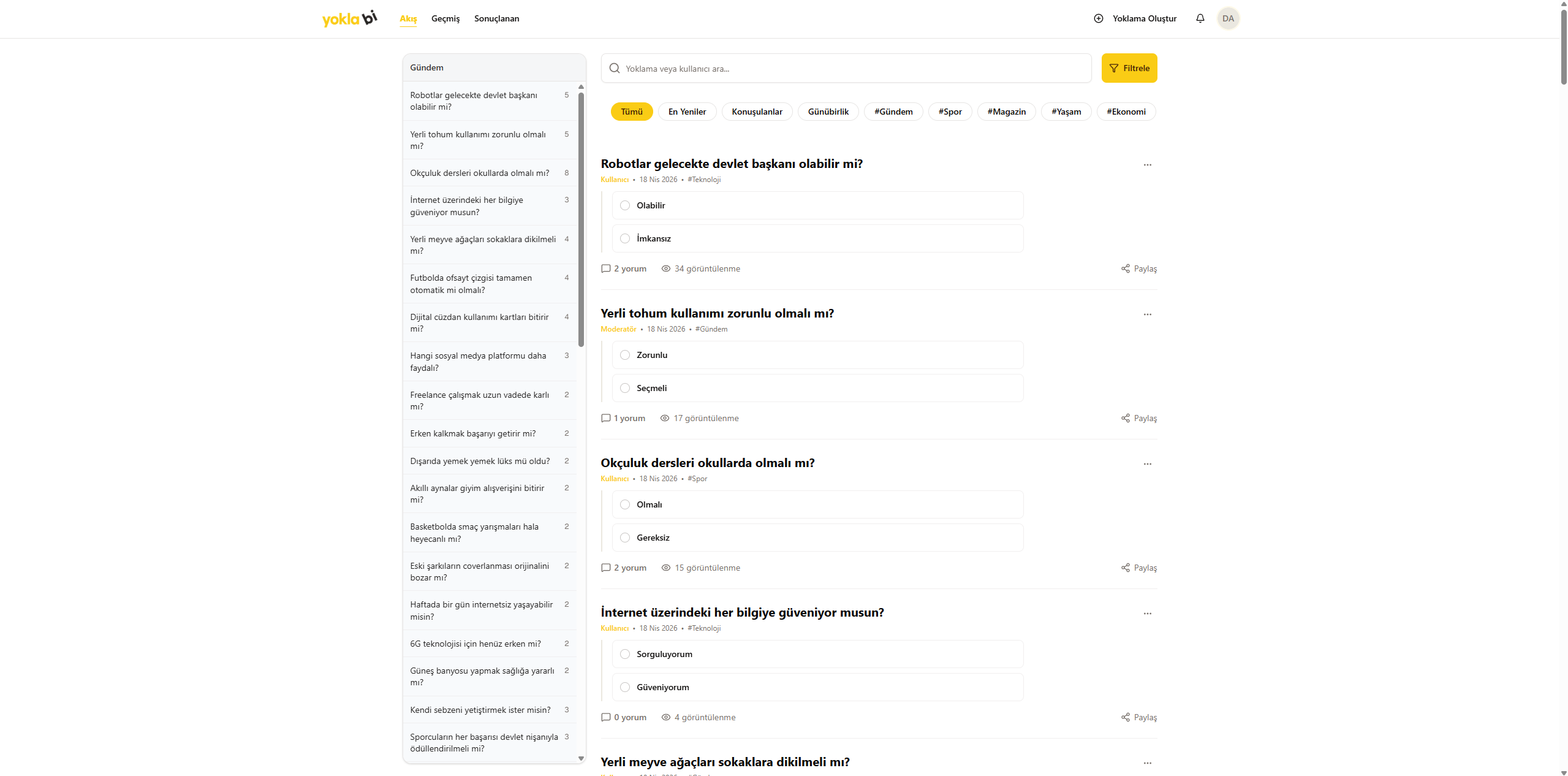 Yoklabi — Yoklama ve Topluluk Platformu (Web)